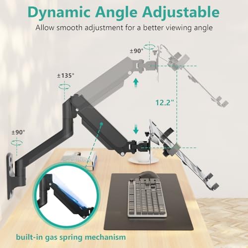 WALI Laptop Wall Mount for 17" Notebook and Up to 32" Screen - Image 4