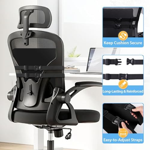 SweetSlubr Lumbar Support Pillow for Office Chair, Back Support(Black,XL) - Image 5