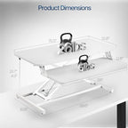 VIVO White 32 inch Standing Desk Riser, DESK-V000SW - Image 3