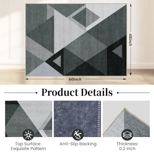 Office Chair Mat for Hardwood Floor & Tile Floor,48"X 60"-Triangle - Image 2