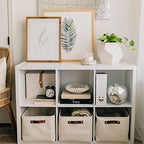 OrganiHaus 16x12.5in Storage Baskets, 3 Pack - Fabric Bins for Shelves - Image 4
