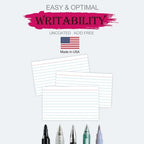 WritePads Index Cards Bulk, 2400 Flash Cards (24 Packs of 100), Wide Ruled Notecard, Blank Back Note Cards, Lined Flashcards for Studying School Home and Office, Made in USA (4x6) - Image 3