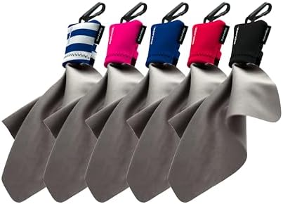 SPUDZ Ultra Variety Pack | Five 6" x 6" Microfiber Towels w/Neoprene Pouches | Premium Microfiber Cleaning Cloths for Laptops, Lenses, Cameras, Screens, and More | 5 Color Variety Pack (General) by SPUDZ