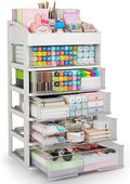 Desk Organizer with Drawers, 5 Drawers Storage Organizer, Desktop Storage Drawers for Office Supplies, Plastic Stationary Organizer, Makeup Organizer, Desk Storage Box for Office, School, Home by ORGIDOL