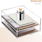 HeZone Paper Organizer Letter Tray,Acrylic Desk Organizer,Clear File Organizer for Desk,Stackable Paper Tray for Documents,A4 File Paper,Book,Bills, Crafts,Notes for Office/Classroom/Home Organization - Image 5