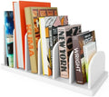Cook Book Organizer, 6 Sections, Recipe Book Holder Rack, Tabletop Stand for Convenient Cookbook Storage, Vertical Cook Book Stand Kitchen, Binder Holder for Desk & Countertop (White) by CraftSaints