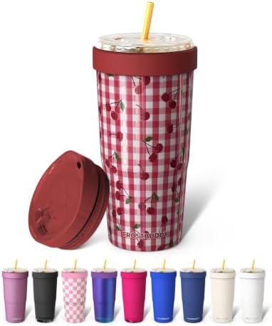 Frost Buddy Togo Buddy 30oz Tumbler - Spill-Proof Flip Lid (Cherrygingham) by FrostBuddy