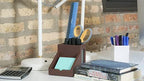 Victor Desk Pencil Cup With Angled Note Holder, Frosted Glass Window Desktop Organizer for Pens, Pencils, and Notes, 4.1 x 6.1 x 4.5-Inches, Mocha Brown - Image 5