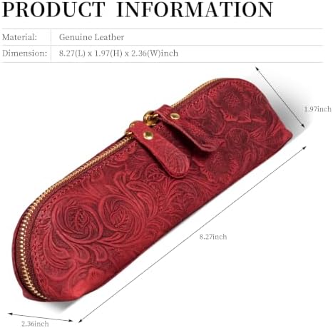 Gexmil Genuine Leather Pen Case, Hand-made Stationery Bag for Work Office - Image 2