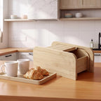 Qunclay Bamboo Recipe Box Roll Top Dividers 11.75"x6"x5.25" Card Holder - Image 3