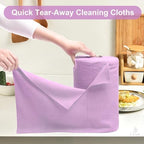 LIVOS Microfiber Cleaning Cloth Roll - 80 Pack, Reusable Paper Towels Purple Tear Away Towels, Microfiber Towels for Cars, Super Absorbent Lint Free Cleaning Rags for House,Kitchen,Window-11.5"x11.5" - Image 2