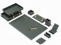 MOOGCO 12-Piece Leather Desk Set — Desk Pad 23.2" x 15.4", Double Document Tray, Pen Holder — Desk Organizer Set for Home Office & Executive Desk Accessories by MOOGLLC