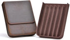 Lanxivi Genuine Leather Fountain Pen Case 6 Slot Crazy Leather Organizer, Portable Pen Bag Pouch Drawer Style - Image 5