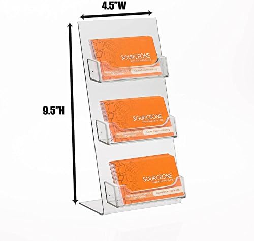 SOURCE ONE " USA Made Premium Counter Top Business Card Holder/Gift Card Display (1 Pack, 3 Pocket) - Image 2