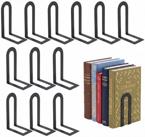 Sanwarm Bookends, 12 Pack, Metal, for Home Office Desk Shelves Modern by SanwarmHomeDecor