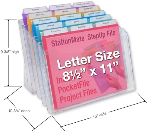 Ultimate Office Step UP File Desktop Organizer Plus 18 Color Poly Folders - Image 6