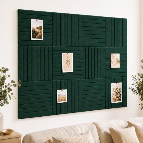 Stripe Felt Bulletin Board Tiles, Cork Board Alternative 48 x 36 in by CreateYourIdealSpace
