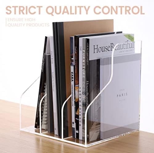 HeZone Desk File Organizer, Acrylic Magazine File Holder with 3 Vertical Compartments Rack File Sorter for Office Home Classroom Desk Organization, Clear… - Image 7