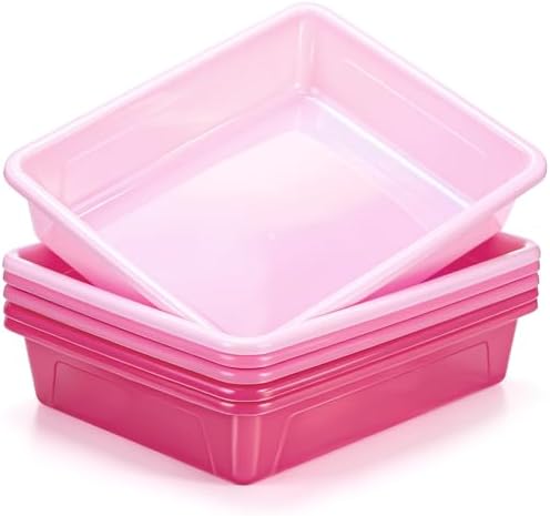 Novabright 6 Pack Pink Letter Size Flat Storage Organizer Trays Bins by Unknown