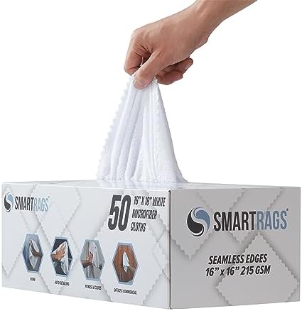 Arkwright Smart Rags Microfiber Cleaning Cloths Bulk, Case of 400, Lint Free 215 GSM Reusable Towels for Auto, Office and Household Cleaning, 16 x 16 in, White - Image 3