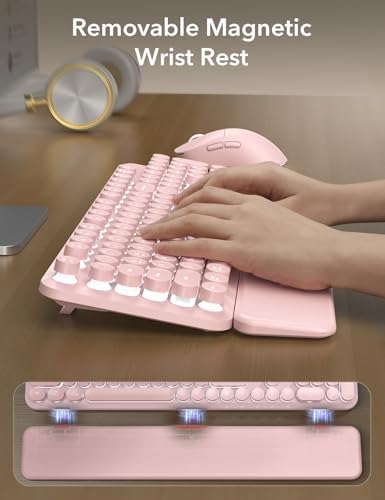 Wireless Keyboard and Mouse Backlit - Typewriter, Magnetic Wrist Rest - Image 5