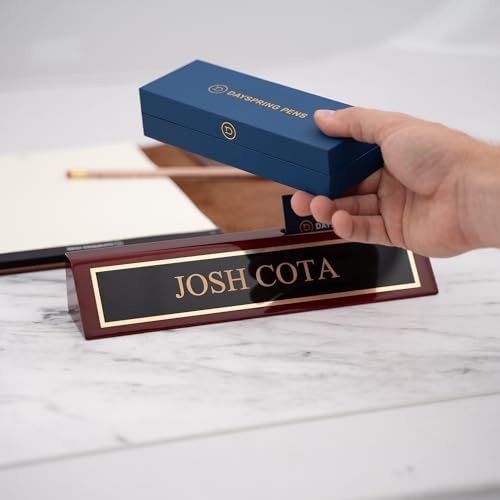 Dayspring Pens Personalized Rosewood Nameplate with Business Card Holder - Image 2