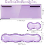 Computer Keyboard Stand Pad with Gel Wrist Rest Keyboard Pad Support with Comfortable Wrist Pad Easy Typing Ergonomic Tilted Acrylic Transparent Keyboard Riser Holder for Desktop Office Home Purple - Image 2