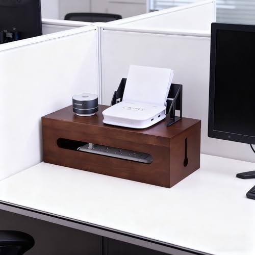 Cable Management Box, Solid Wood Cord Hider, Large Wire Organizer - Image 2