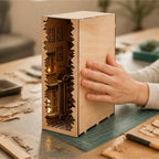 Wizard-Themed Book Nook Kit, Enchanted Street Wooden Bookshelf Insert, DIY Hand-Painted Fantasy Miniature Scene, Decorative Bookend Craft for Adults and Book Lovers(Standard Edition) - Image 4