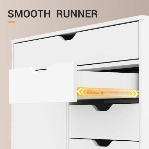 DEVAISE 5 Drawer Wood Storage Cabinet, Office Drawer Cabinet, White - Image 7