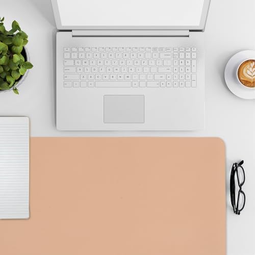 Double-Sided Desk Mat Large 90x45cm Non-Slip Pu Leather and Cork Desk Protector Writing Pad with Organizer Strap for Office and Home Workspace - Image 5