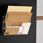 YUXUN Acrylic Wall File Organizer, 3-Section, Clear - Image 7