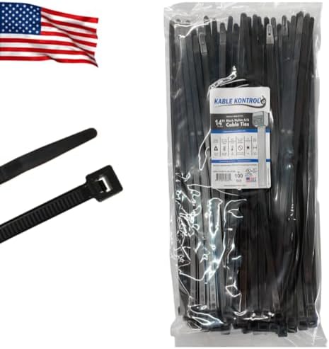 Kable Kontrol Made in USA Cable Ties, 14 Inch 100 Pcs 120 Lbs Test – Black by KABLEKONTROL%C2%AE