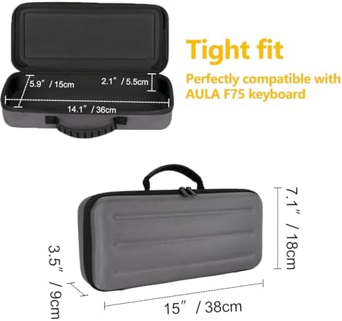 75% Keyboard Case, Hard Shell Travel Carrying Bag for Aula F75 - Image 2