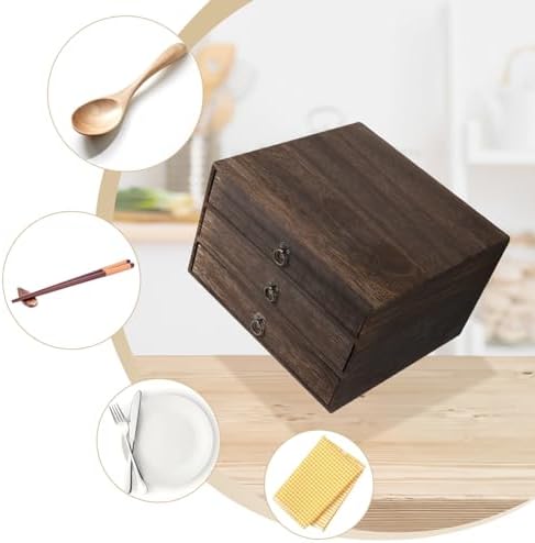 Cabilock Wooden Storage Drawers Desktop Organizer Box Desk Caddy Desktop Drawers for Home Office - Image 5