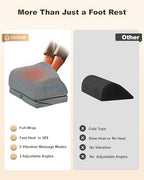 Comfier Foot Rest Under Desk at Work with Heat,Vibration,Foot Heater Foot Warmer,3 Height Under Desk Foot Rest for Office Chair,Gaming Chair Footstool, Ergonomic Heated Footrest,Computer Desk Use - Image 2