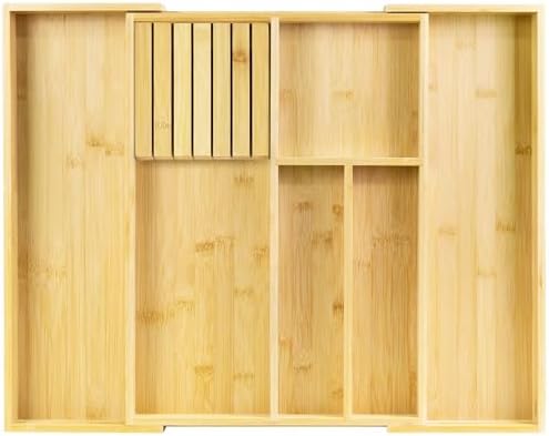 VaeFae Bamboo Silverware Drawer Organizer, 6 Slots, Natural by VaeFaeDirect