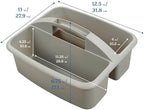 ECR4Kids 2-Compartment Large Plastic Caddy, Multipurpose Organization, Grey, 6-Pack - Image 2