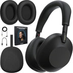 Sony WH1000XM6/B Best Wireless Noise Canceling Headphones, Black Bundle with Deco Essentials Headphones Ear Pads Replacement Headset Ear Cushions and Deco Gear Unofficial Master Guide by Unknown