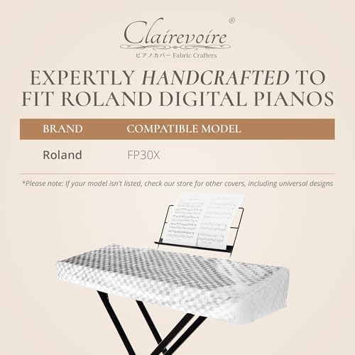 Clairevoire Digital Piano Cover, Piano Keyboard Covers -Protective for Roland Piano Covers FP Series, Durable and Waterproof Piano Keyboard Dust Cover, Piano Keyboard Case -Roland FP-30X Pearl White - Image 4