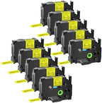 GREENCYCLE 10 Pack Compatible for TZe-641 TZe641 TZ641 TZ-641 Laminated AZE Label Tape 18mm 0.7 Inch 3/4" Black on Yellow for Ptouch PTD400, PTD400AD, PTD450, PTD600, PTP700, PTP710BT by greencycle
