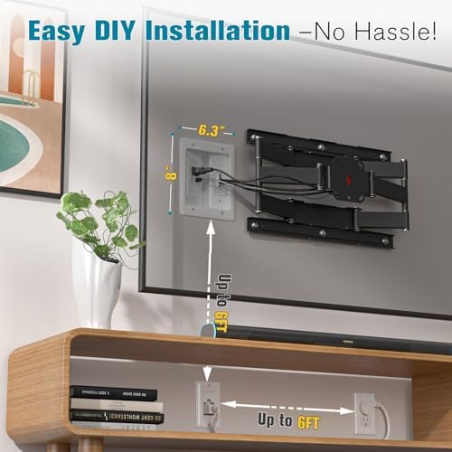 TV Cord Hider for Wall Mounted TV, in-Wall Cable Management Kit, Outlet Box– Dual Outlet Cord Hider with TypeC/USB Power Port & Low Voltage Support, Includes Drywall Saw, Template & Extension Cable - Image 4