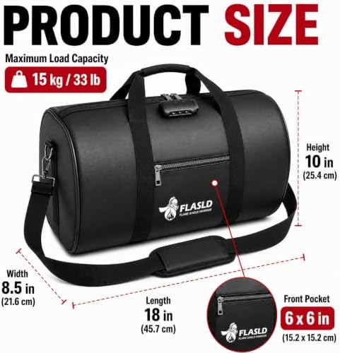 FLASLD Fireproof Document Bag with Lock, 18x10x8.5in Large Fireproof Waterproof Storage Bag, Silicone Coated Fiberglass Emergency Bag with Shoulder Strap for Laptop, Cash, Passport, Home Office - Image 2
