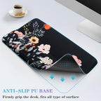 Computer Keyboard Stand with Wrist Rest, Ergonomic Tilted Keyboard Holder - Keyboard Riser with Wrist Pad - Keyboard Tray Support for Office Home - Black Flowers - Image 4
