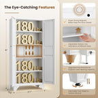 Yizosh Metal Storage Cabinet with 2 Doors and Adjustable Shelves - Image 2