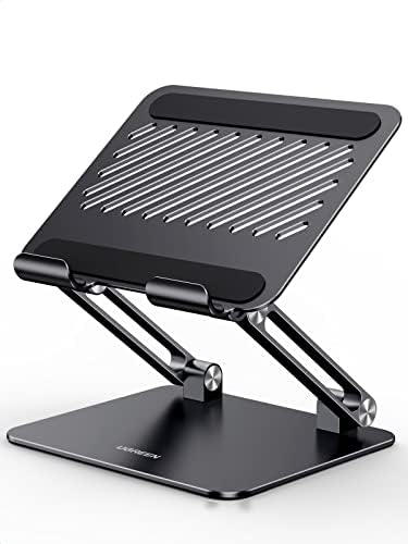 UGREEN Tablet Stand Holder for Desk Dual Rod Support Aluminum Tablet Holder Adjustable Multi-Angle Home Office Accessories Compatible with iPad Pro 13 12 11 10.5 Air Mini 5 4 3 2 Phone E-Reader Black by UGREEN
