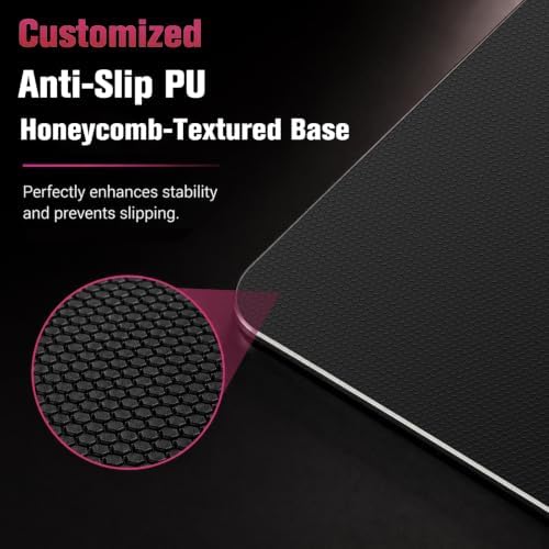 Glass Gaming Mouse Pad, 5.0 Nano Etched Surface, Custom PU Non Slip Base, Esports Level Speed & Precision, Tempered Glass, Waterproof & Durable, 410mm*310mm Multi-Use Sizes (Supercar) - Image 4