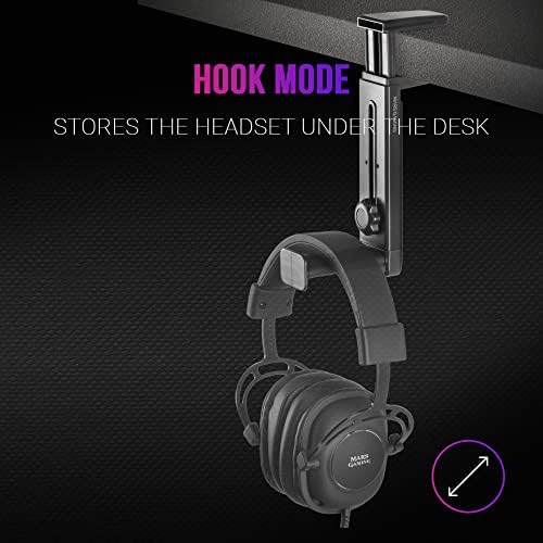 MARSGAMING MHHPRO, RGB Gaming Headset Stand with 2xUSB HUB & Bungee Mouse,White - Image 3