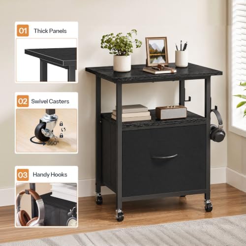 HOOBRO Printer Stand with File Drawer, 2 Tier Under Desk Printer Table - Image 5