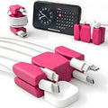 CordBrick 4PK Silicone & Steel Weighted Cord Holders for Bedside. Travel Phone Cable Organizers. Multiuse iPhone Accessories. Small Gifts for Him, College Student. Tech Gadgets for Teenagers. Pink by CordBrick